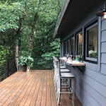 Custom built Live Edge Bar perfect for pass through windows on deck.