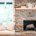 Stone Fireplace With Reading Nook.
