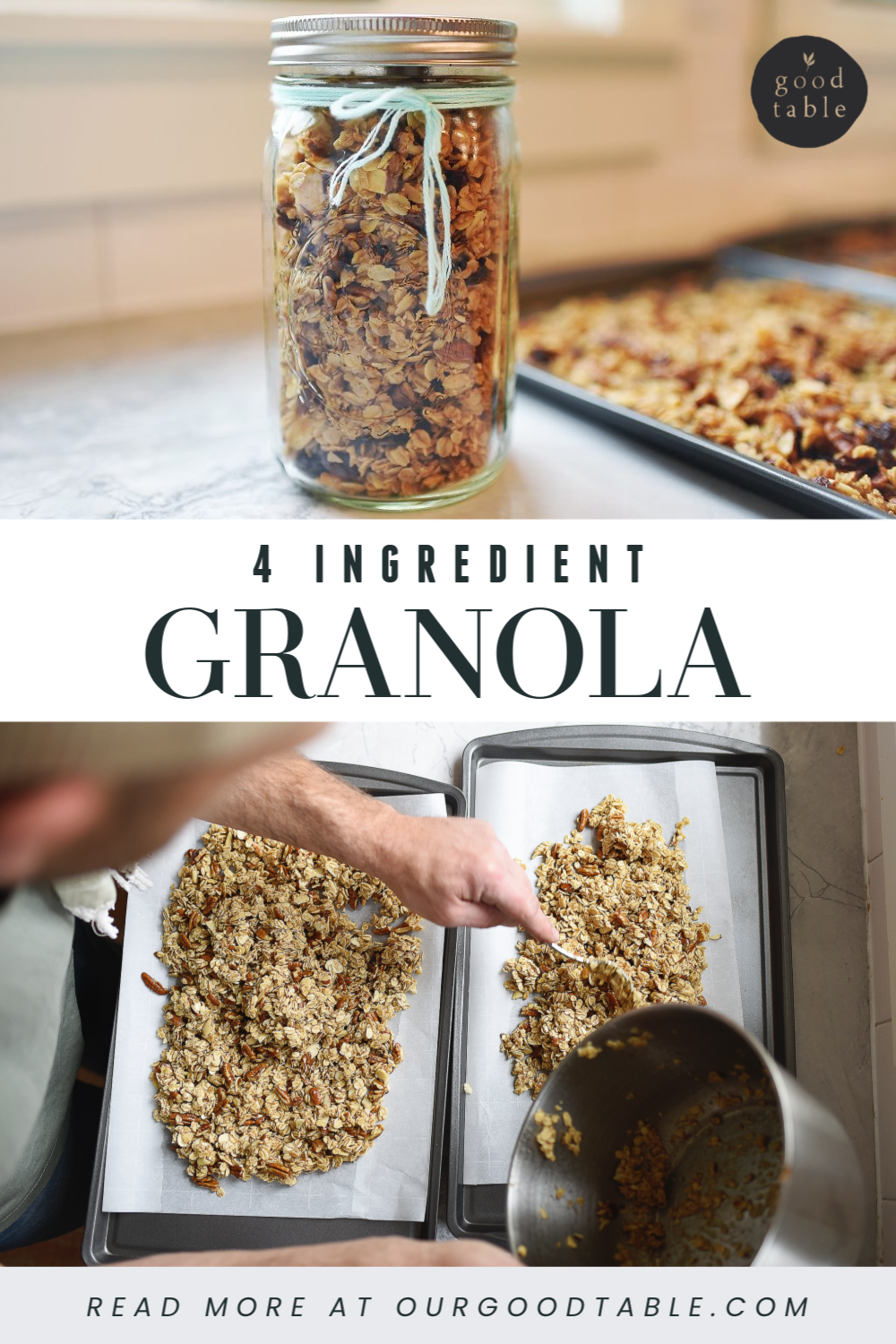 4 Ingredient Granola using your pantry staples.