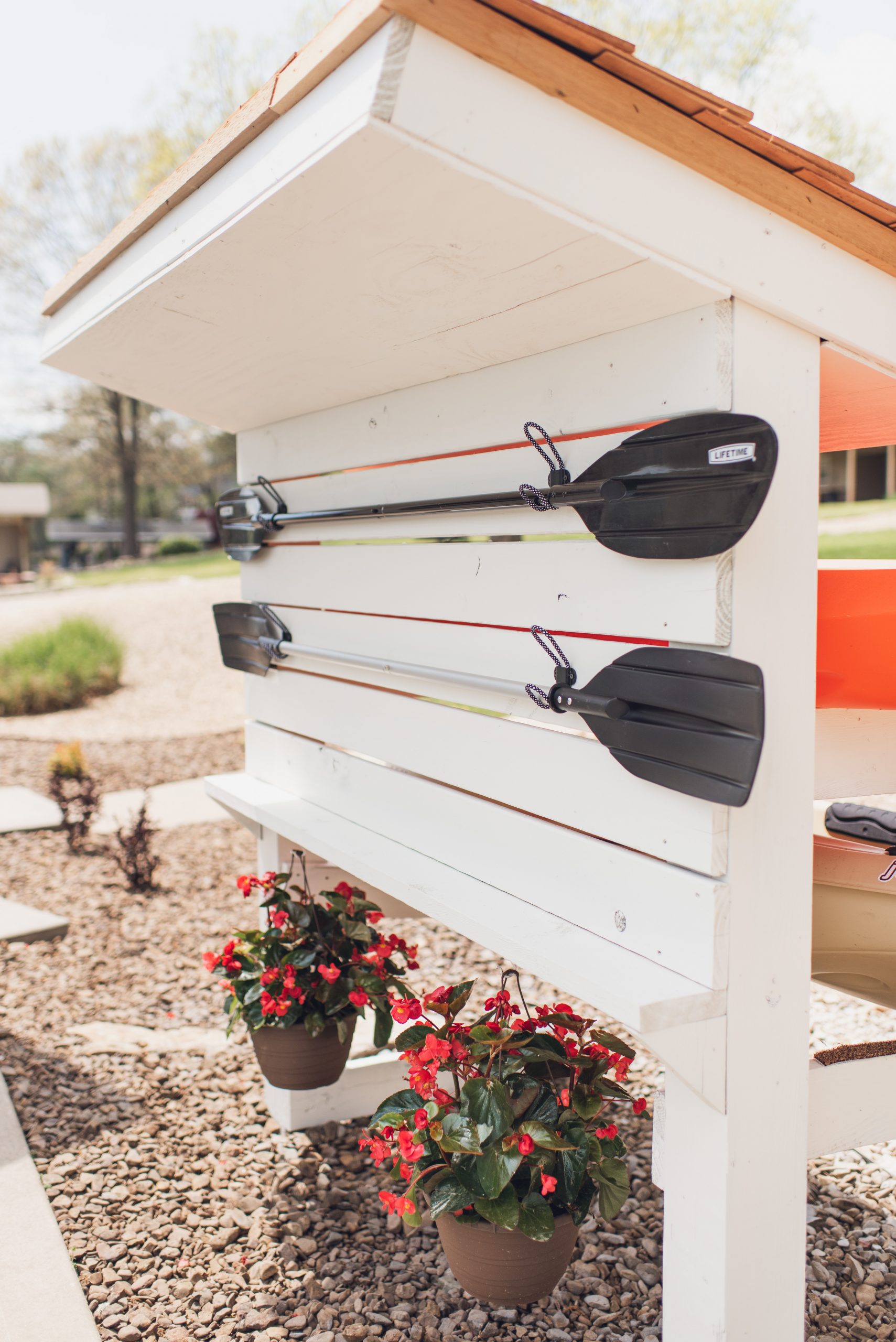 HGTV Fixer to Fabulous Lake House kayak storage.