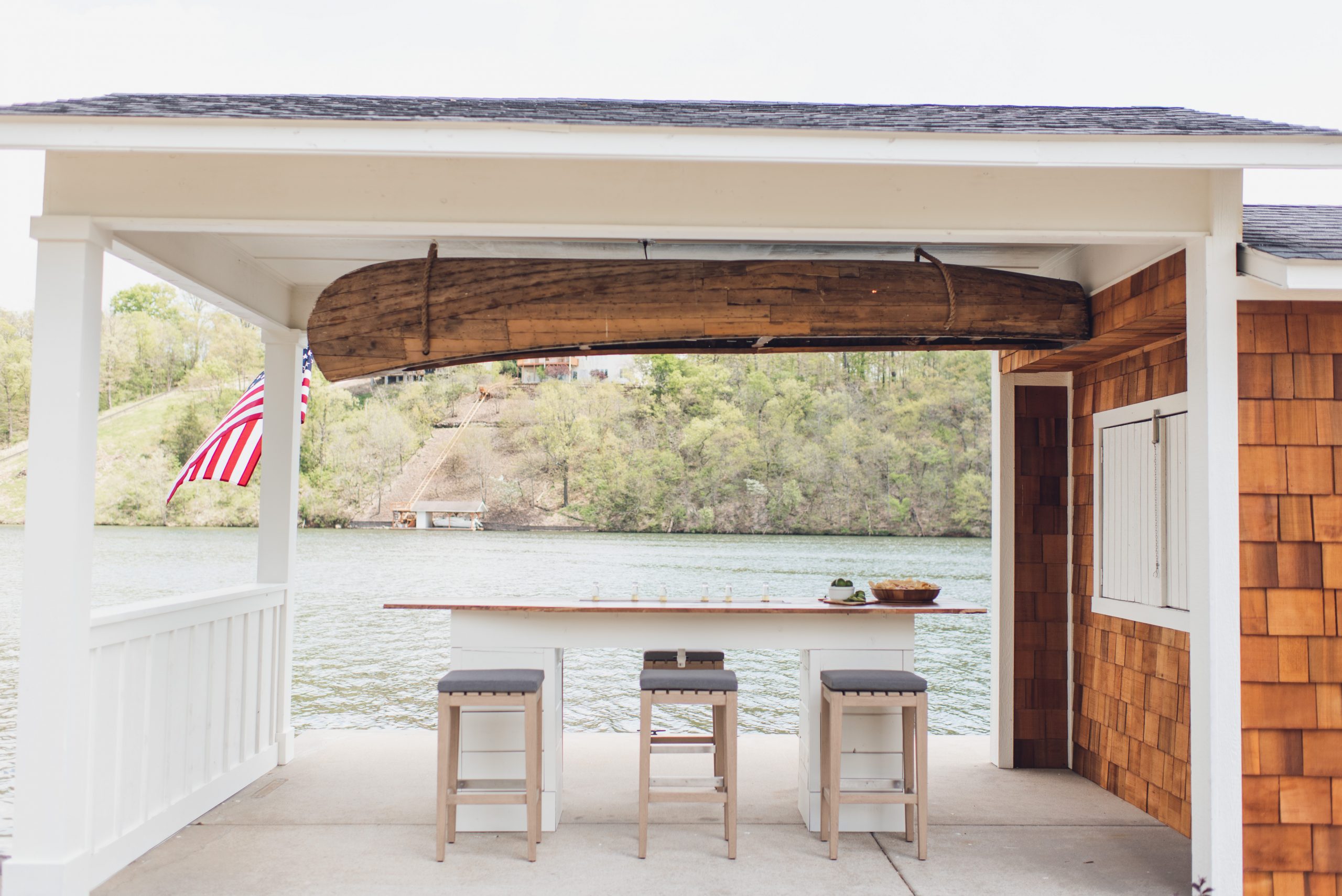 HGTV Fixer to Fabulous Boat House Renovation with Custom Light made out of a Canoe.