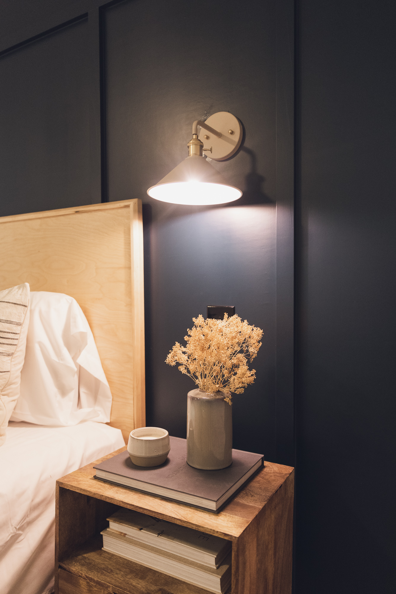 HGTV Fixer to Fabulous bedroom renovation with custom wall design.