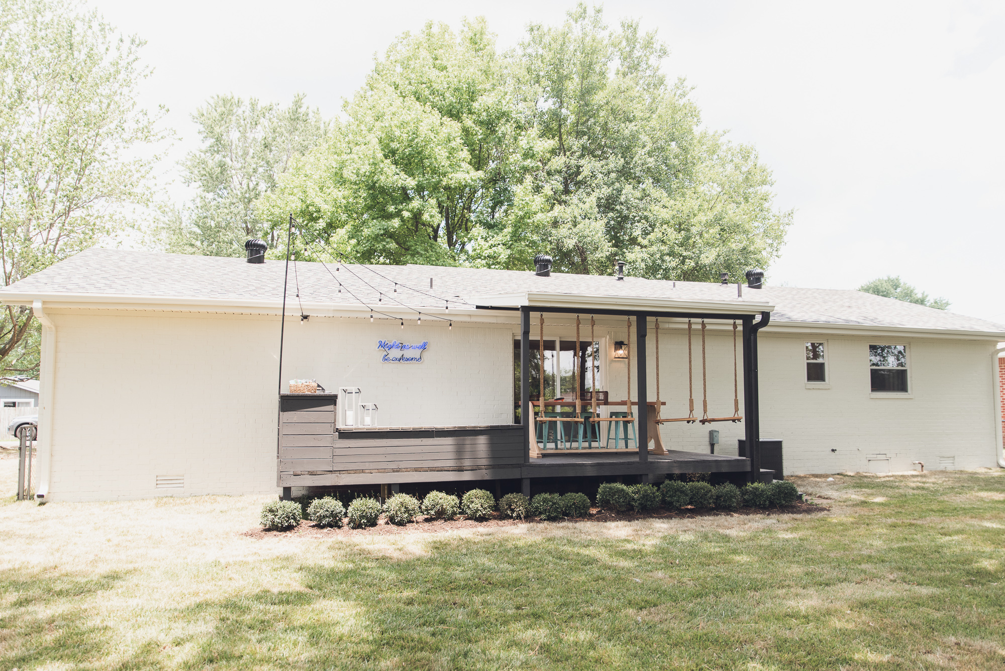 HGTV Fixer to Fabulous Back Deck Renovation with built in swings.