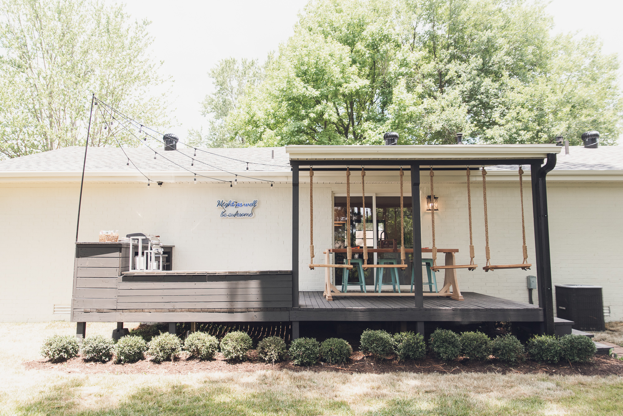 HGTV Fixer to Fabulous Back Deck Renovation with built in swings.