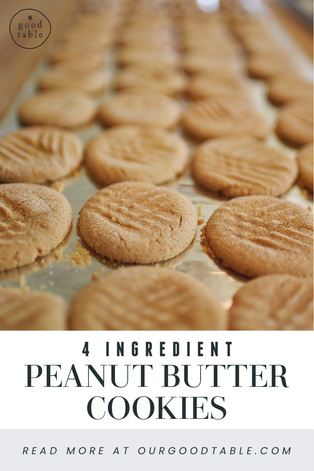 Grandma Marrs' Peanut Butter Cookies using only 4 Ingredients.