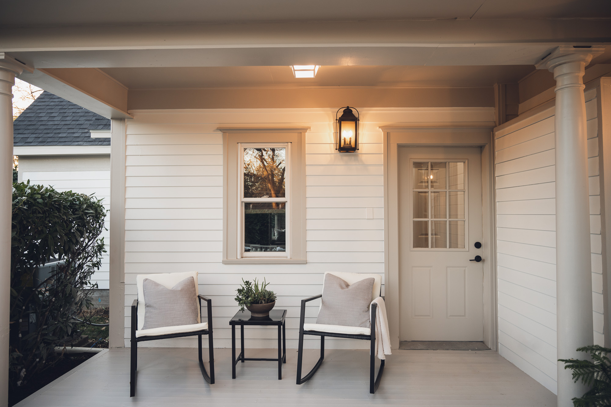 HGTV Fixer to Fabulous Back Porch Seating Area Renovation.