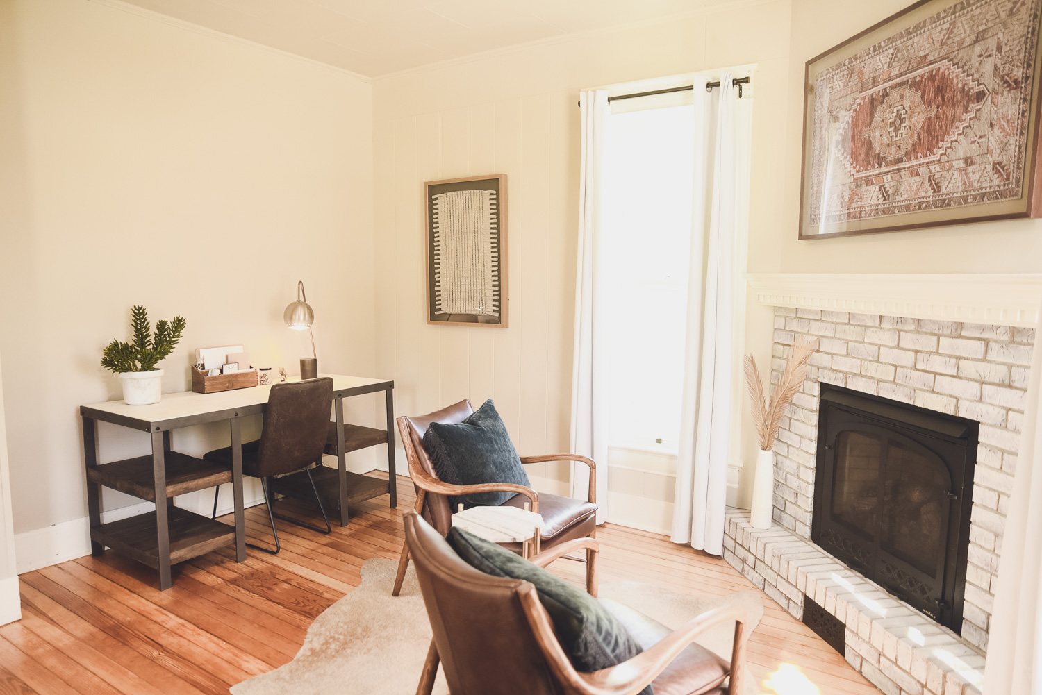HGTV Fixer to Fabulous Home Office with fireplace