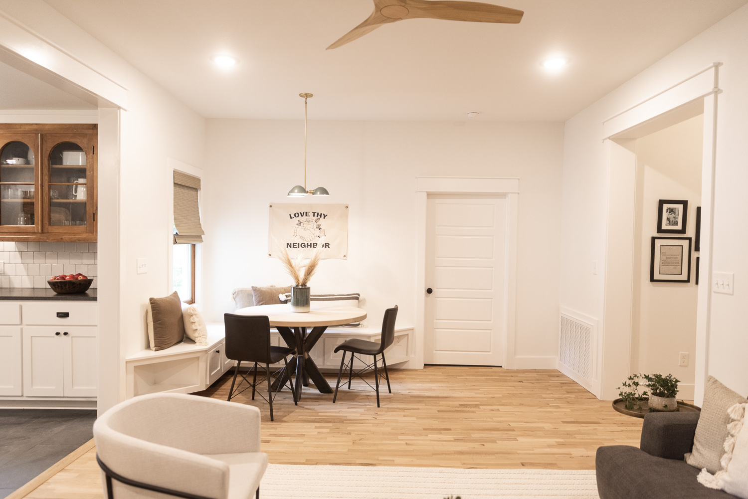 HGTV Fixer to Fabulous Living Room, Homeschool Area, and Dining Room.