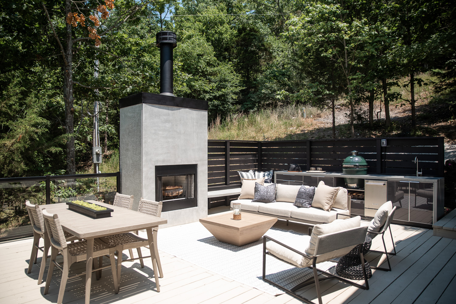 HGTV Fixer to Fabulous Outdoor Deck Renovation with Custom built fireplace.