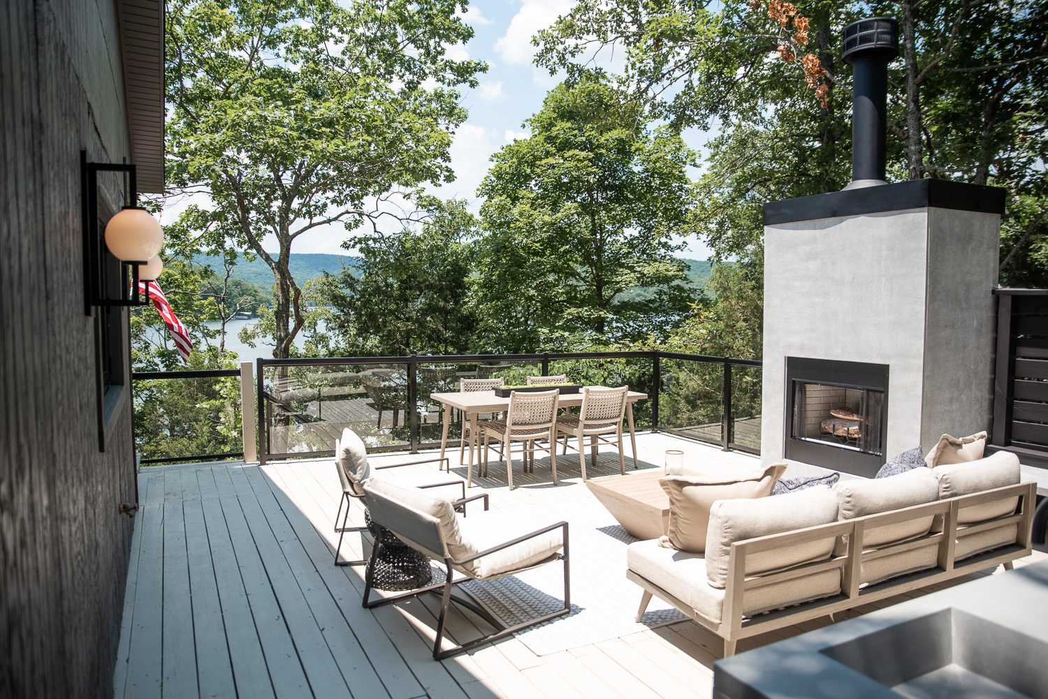 HGTV Fixer to Fabulous Outdoor Deck Renovation with Custom built fireplace.