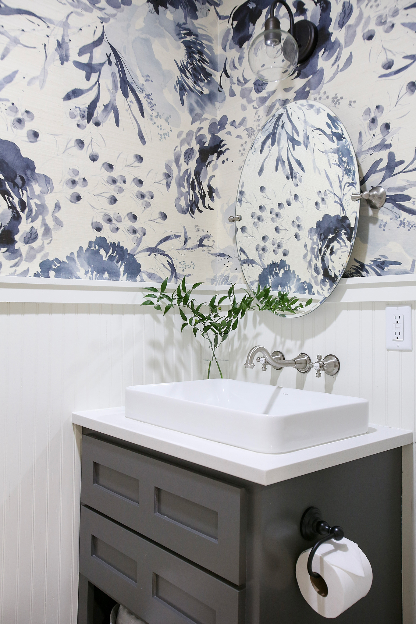 Powder Bathroom Renovation on HGTV Fixer to Fabulous.