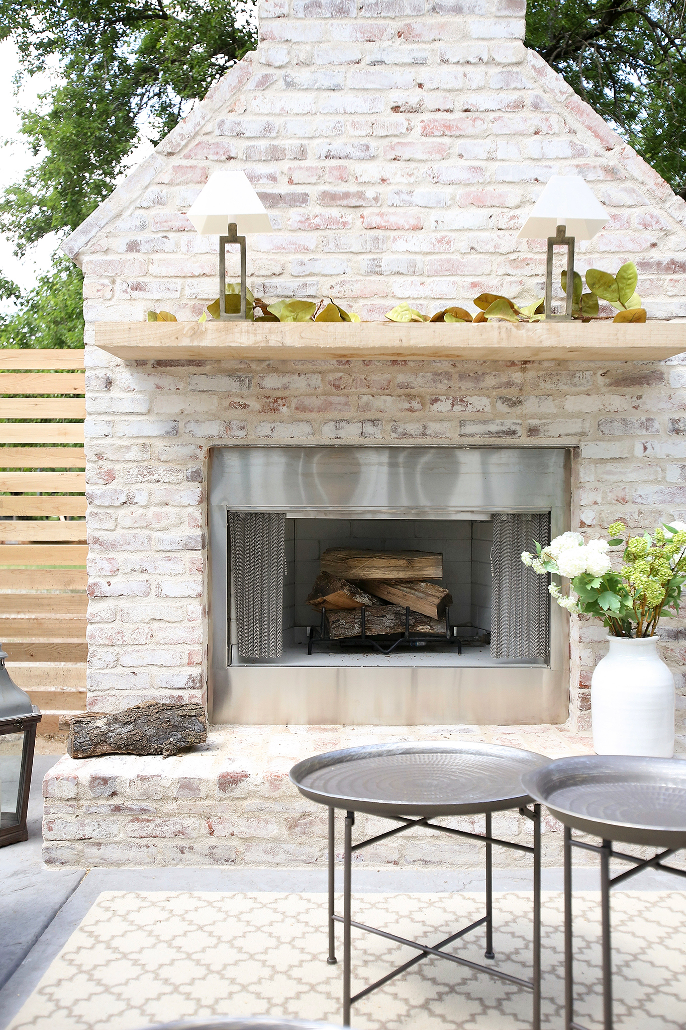 Freestanding Outdoor Fireplace on HGTV Fixer to Fabulous.