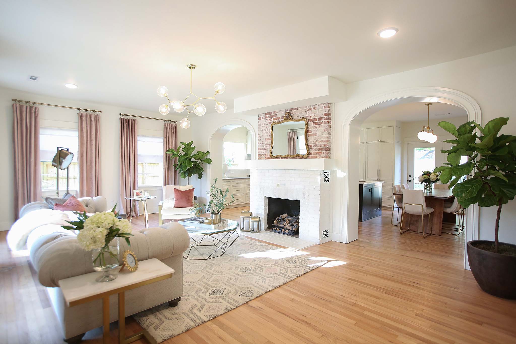 Living Space Renovation with large archways for a more open concept feel.