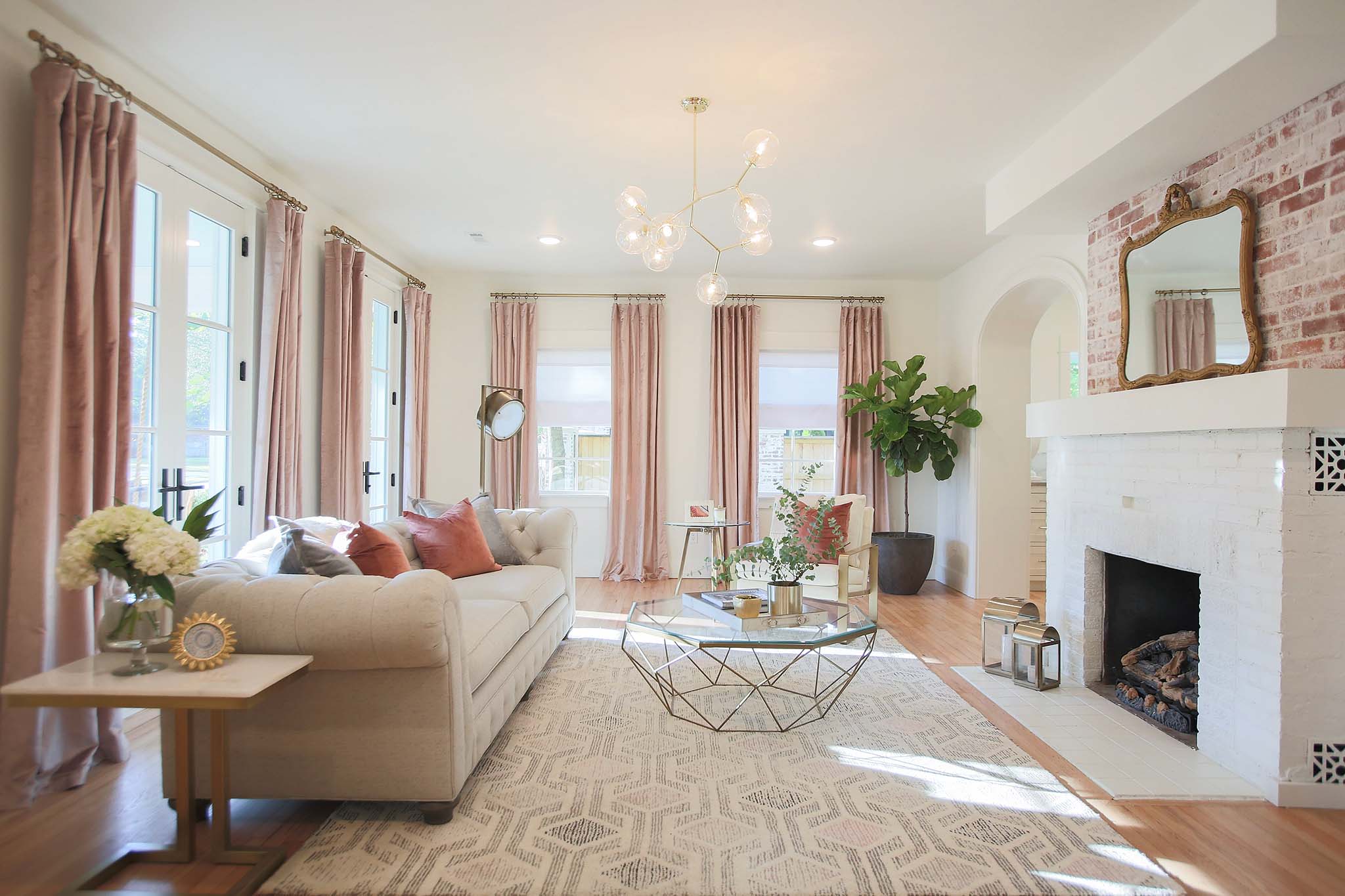 Living Room renovation on HGTV Fixer to Fabulous.