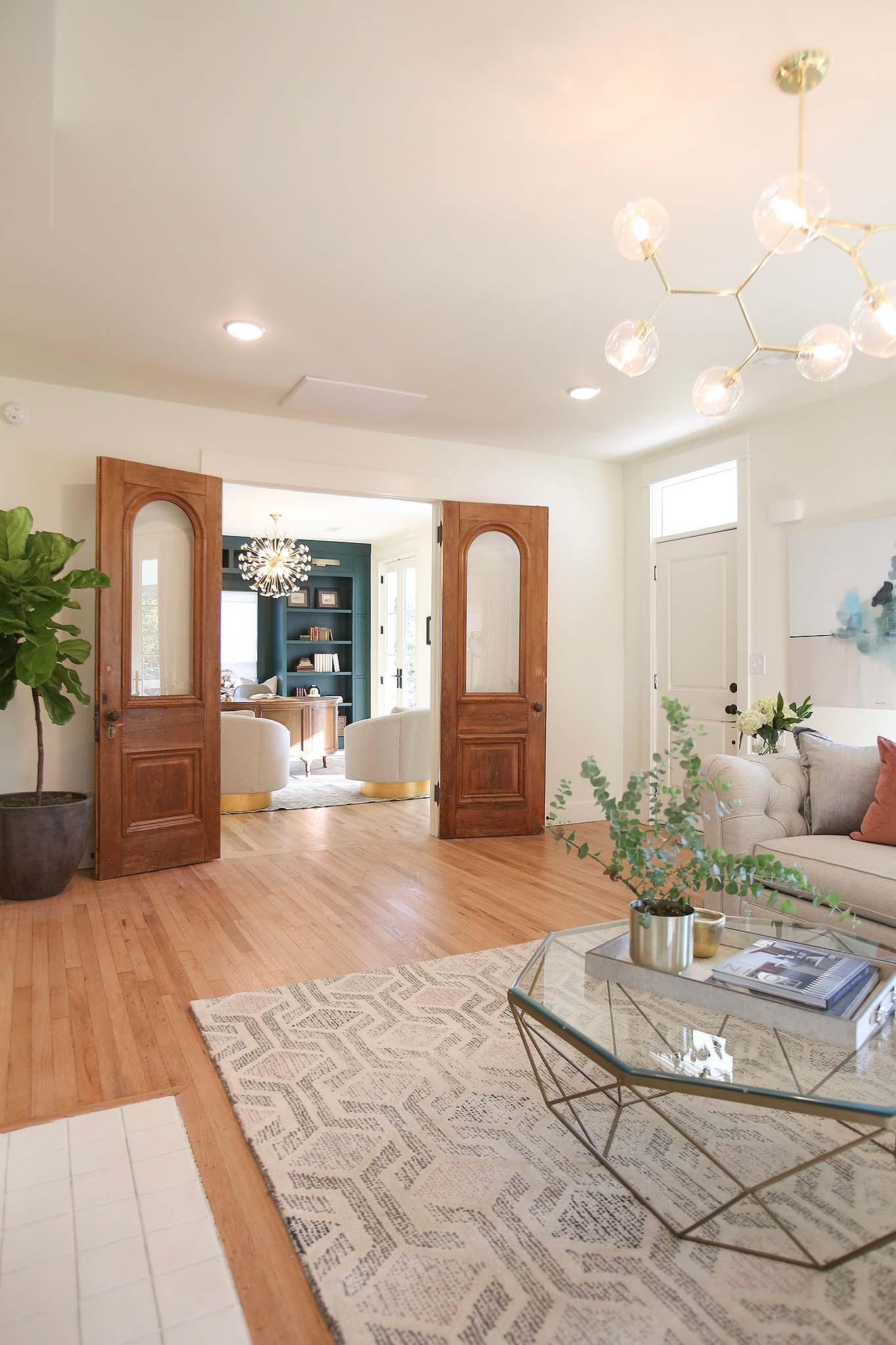 Refurbished Antique Doors added to Home Office Entryway.